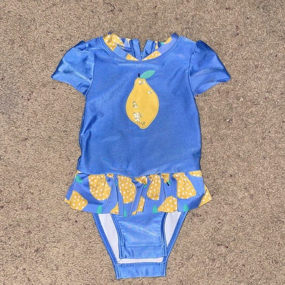 CAT & JACK SWIM LEMON SEQUIN SWIMSUIT - Picture 1 of 3